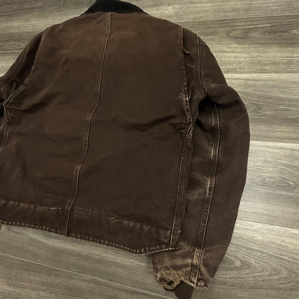 Vintage Carhartt Jacket Mens Medium Brown Detroit Canvas Sherpa Bomber J164 DKB