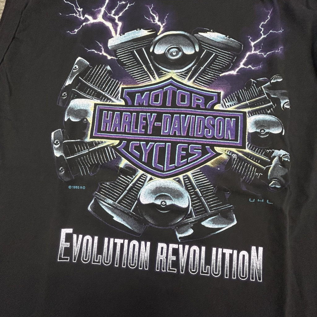 Vintage Harley Davidson Sleeveless Shirt Mens Large Purple Electric Engine 1995
