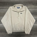 Vintage Reebok 1/4 Zip Pullover Sweatshirt Mens Large Beige Mock Neck 90s Jacket