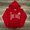 Vintage Indiana Hoosiers Full ZIp Hoodie Mens Small Red NCAA Made in USA 80s