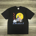 Vintage Biker Shirt Mens Large Black Abate Motorcycle Single Stitch Made USA 90s