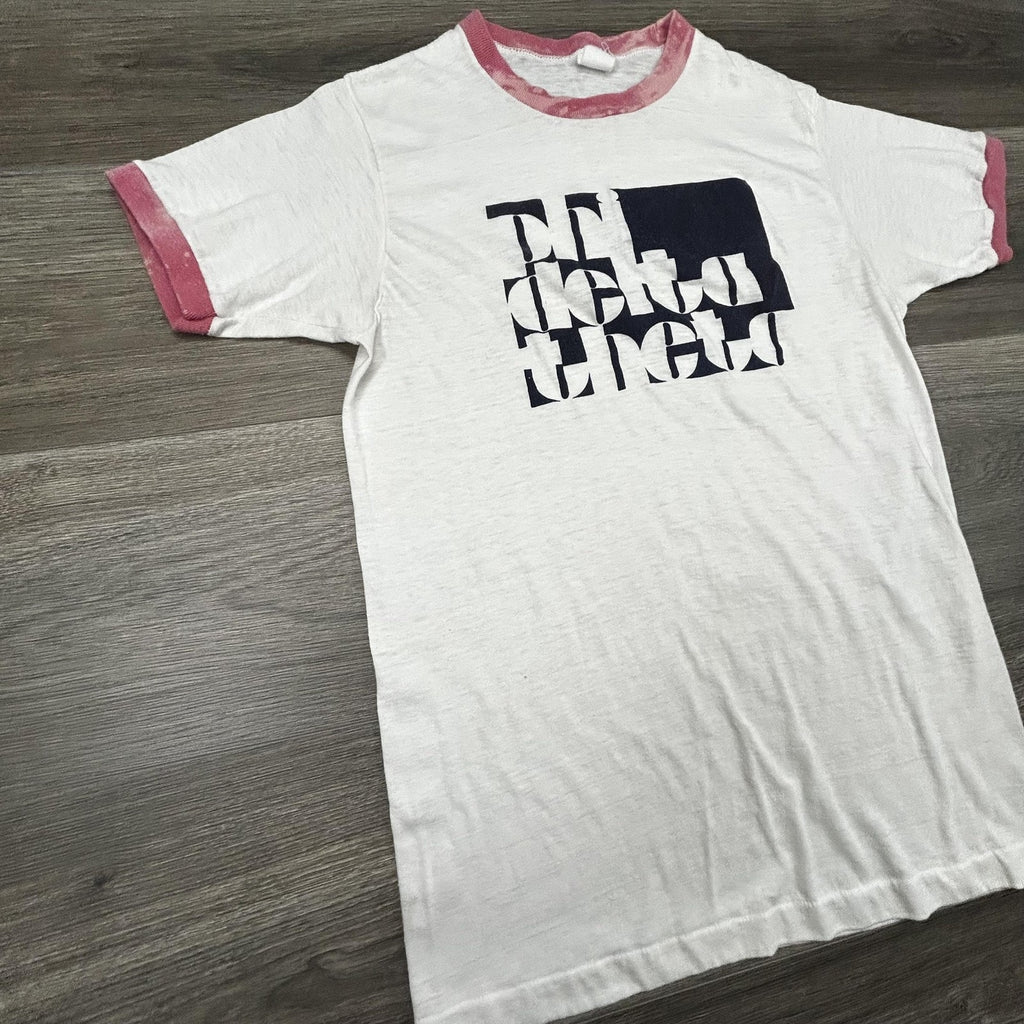 True Vintage 70s Ringer Shirt Mens Small White Phi Delta Theta Greek Frat USA