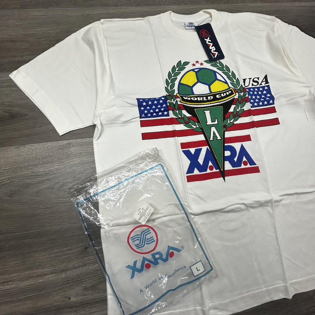 Vintage World Cup Shirt Mens Large White Team USA Los Angeles Xara Soccer 90s