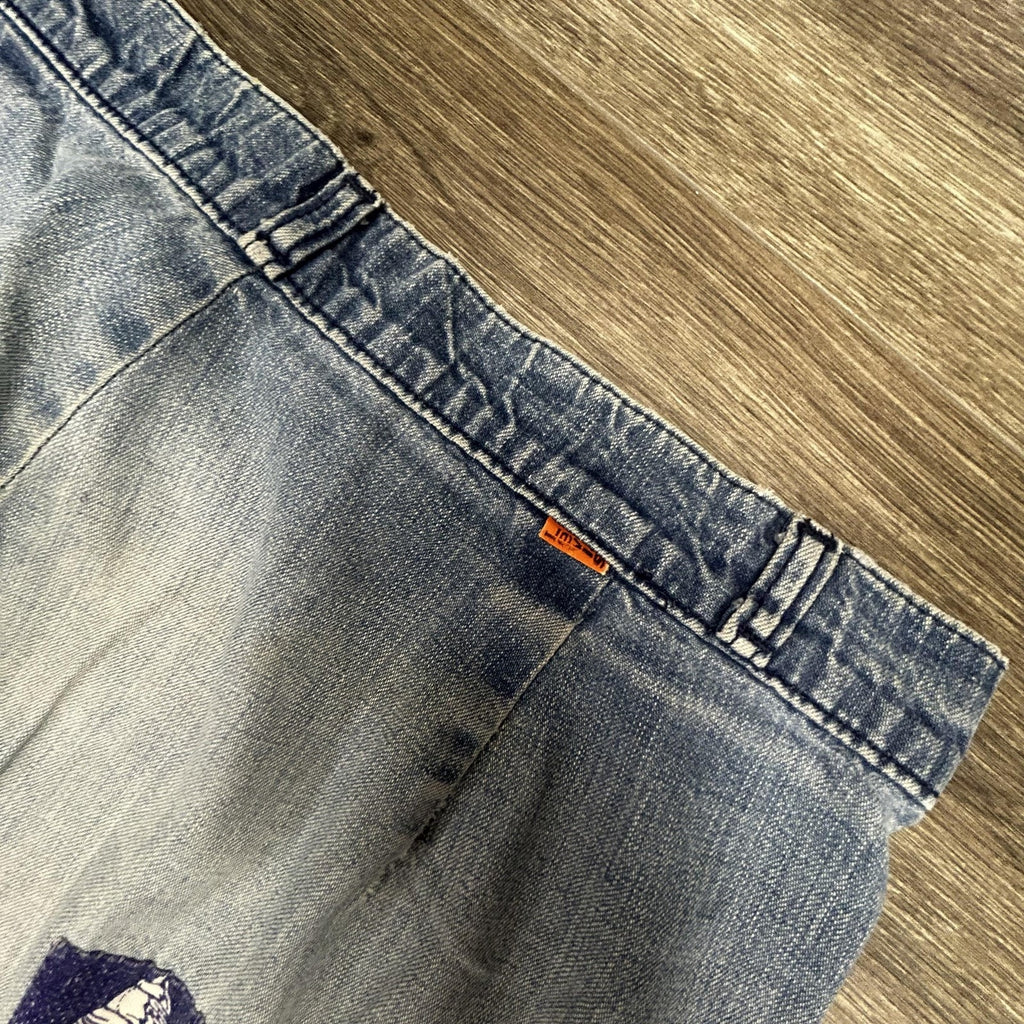 Vintage 70s Levis Jeans 32x32 Blue Wide Leg Flare Bell Bottom Talon Orange Tab