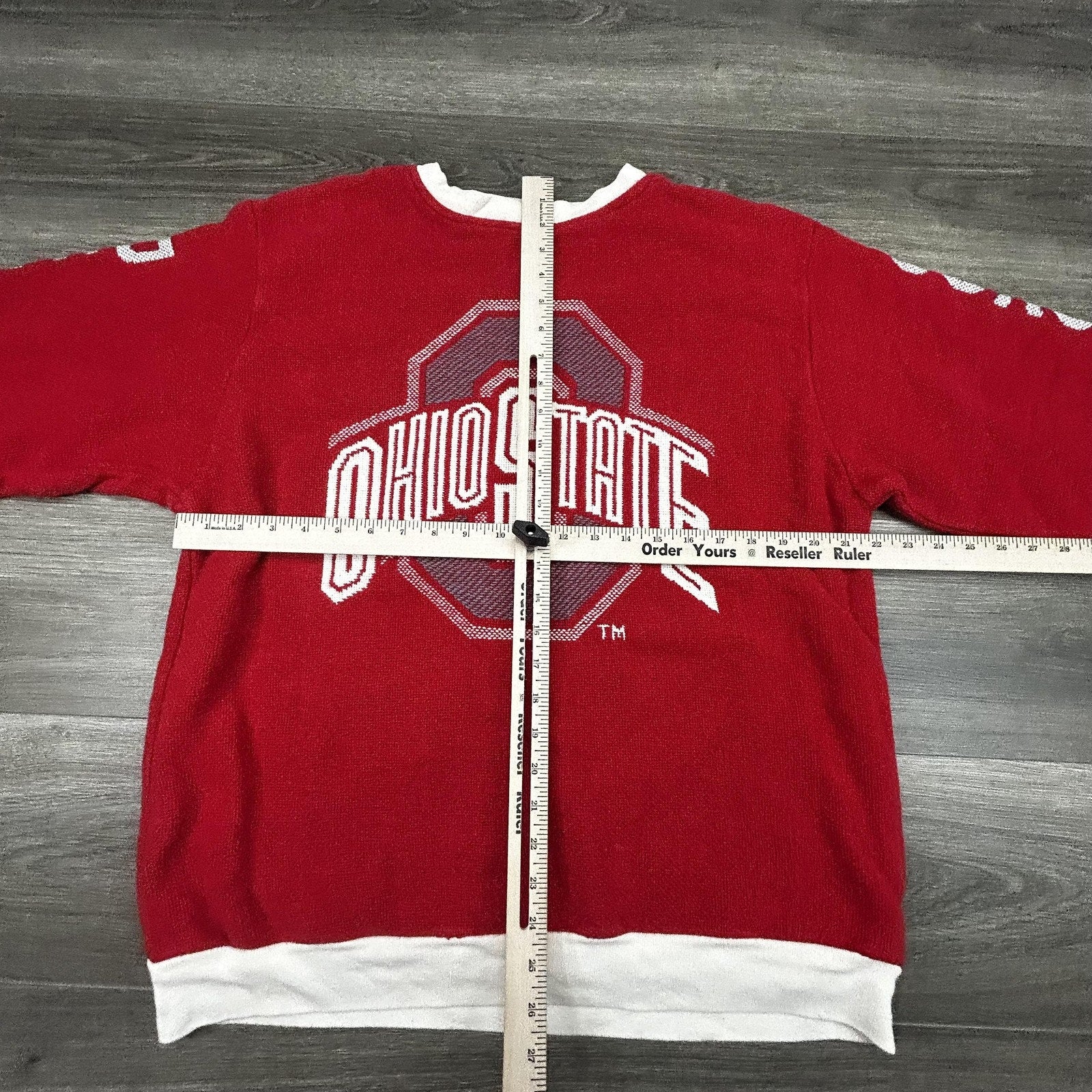 Vintage Ohio State Buckeyes Sweater Mens Large Red Knit NCAA Riddle Cockrell 90s