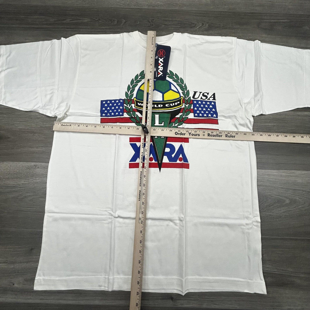 Vintage World Cup Shirt Mens XL White Team USA Los Angeles Soccer Xara 90s USA