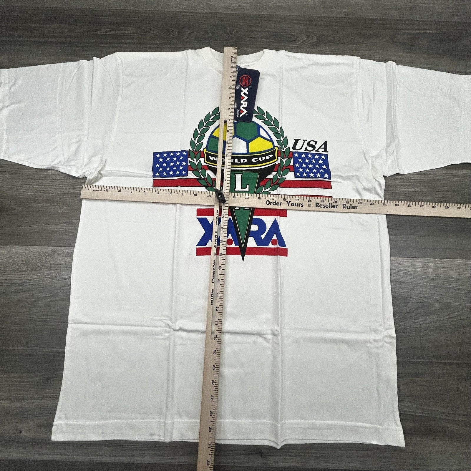 Vintage World Cup Shirt Mens XL White Team USA Los Angeles Soccer Xara 90s USA