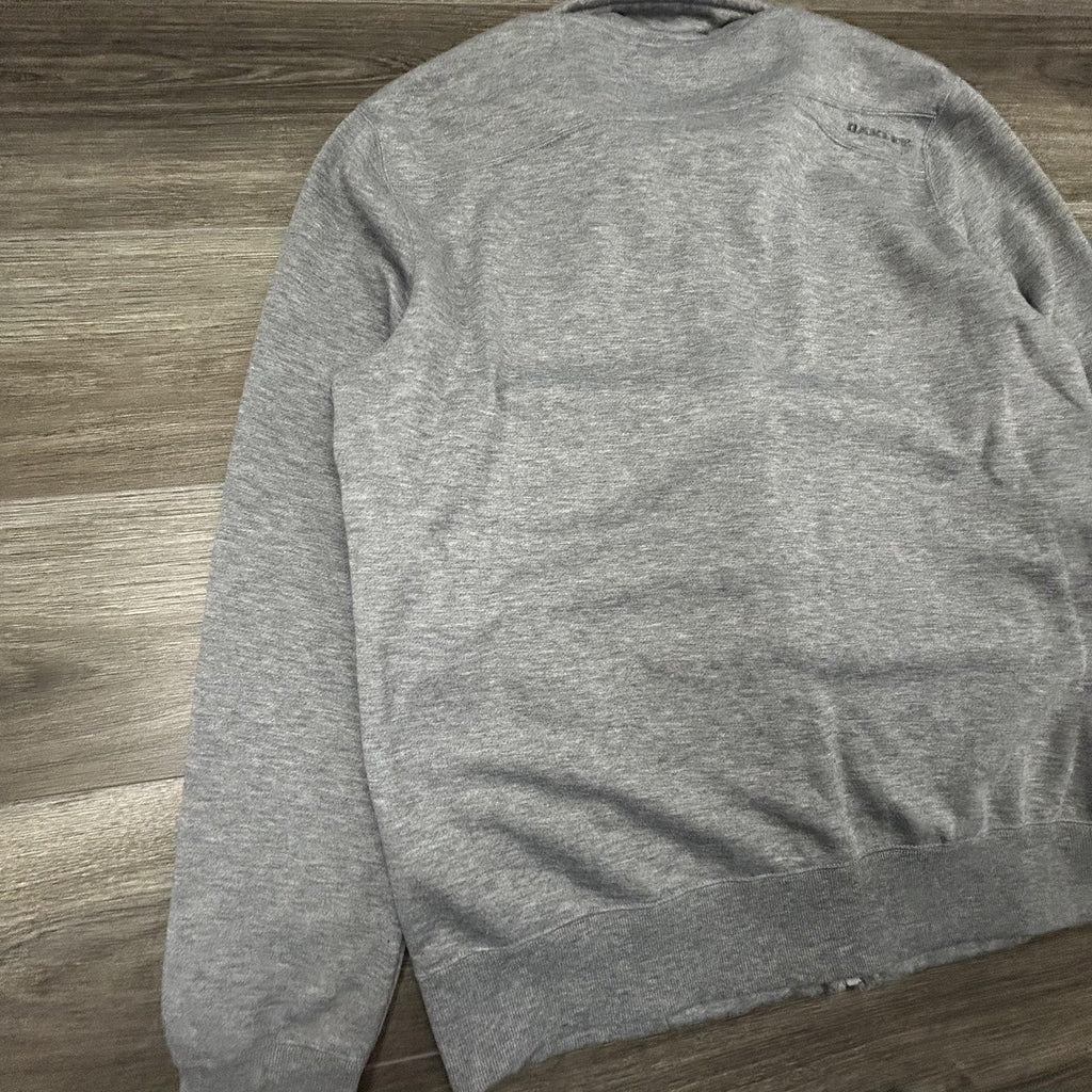 Oakley Sweatshirt Mens Large Gray Full Zip Fleece High Neck Logo Pockets Gorp