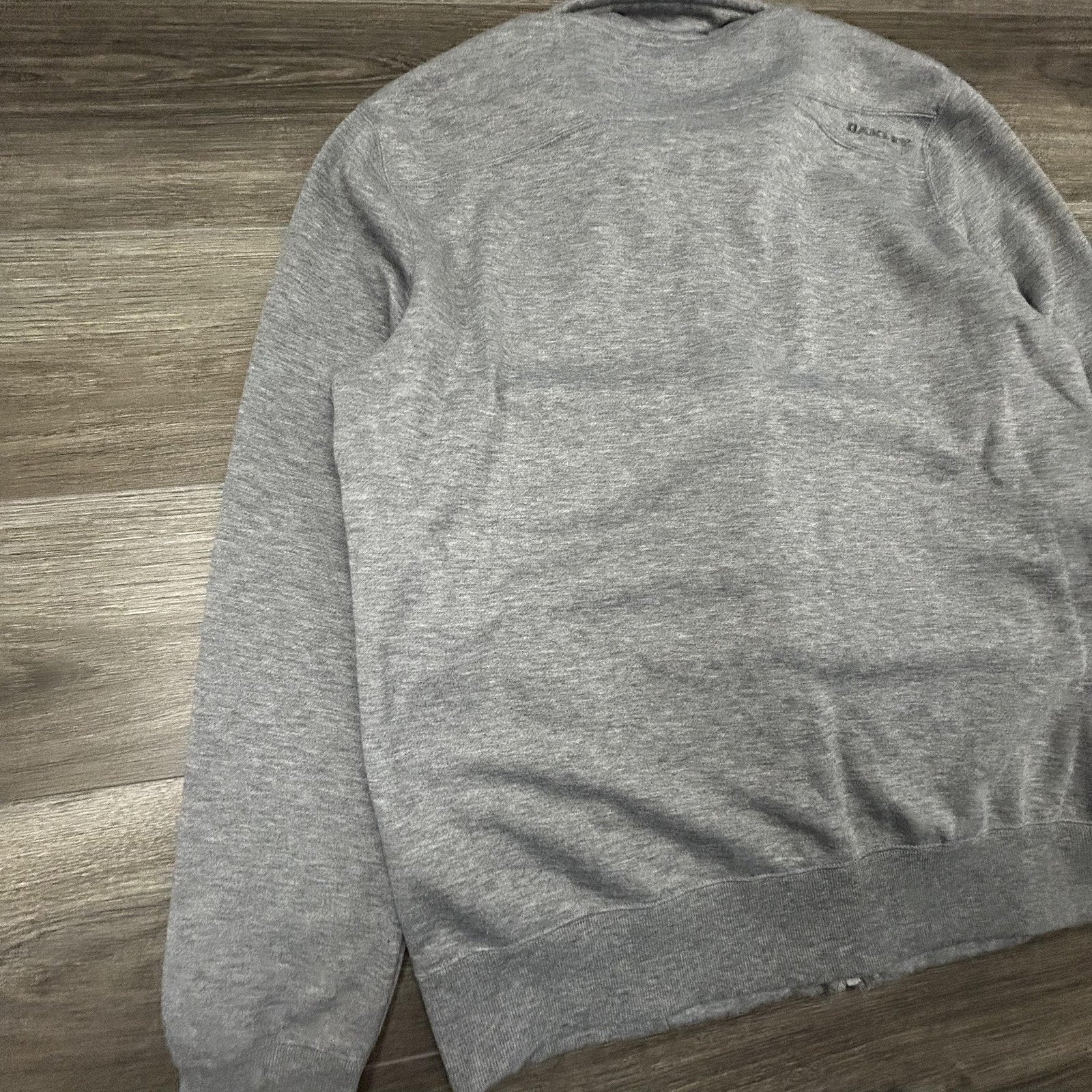 Oakley Sweatshirt Mens Large Gray Full Zip Fleece High Neck Logo Pockets Gorp