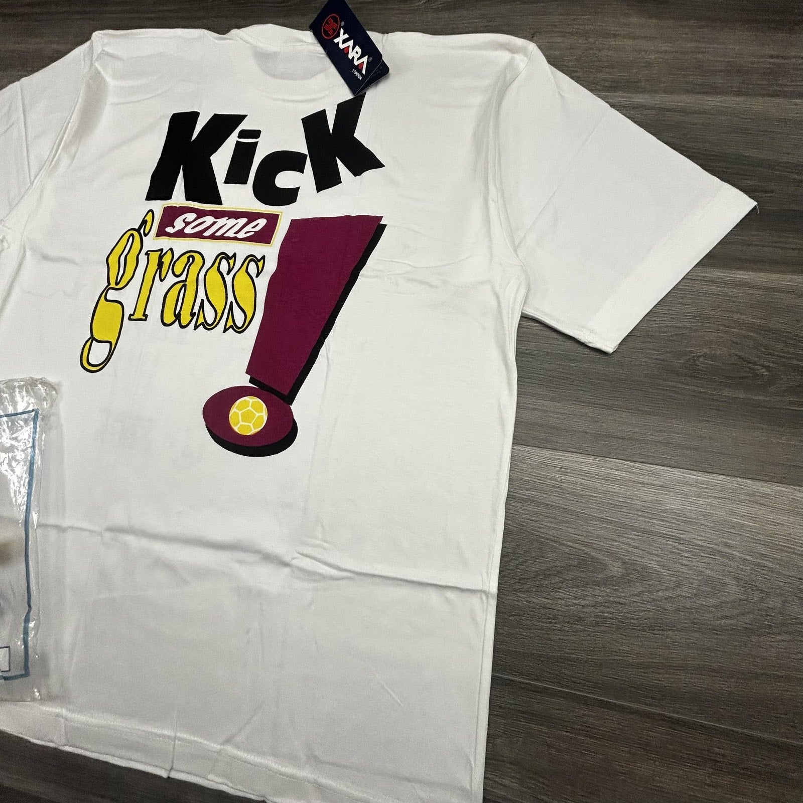 Vintage World Cup Shirt Mens Large White Xara Soccer Trash Talk Deadstock 90s