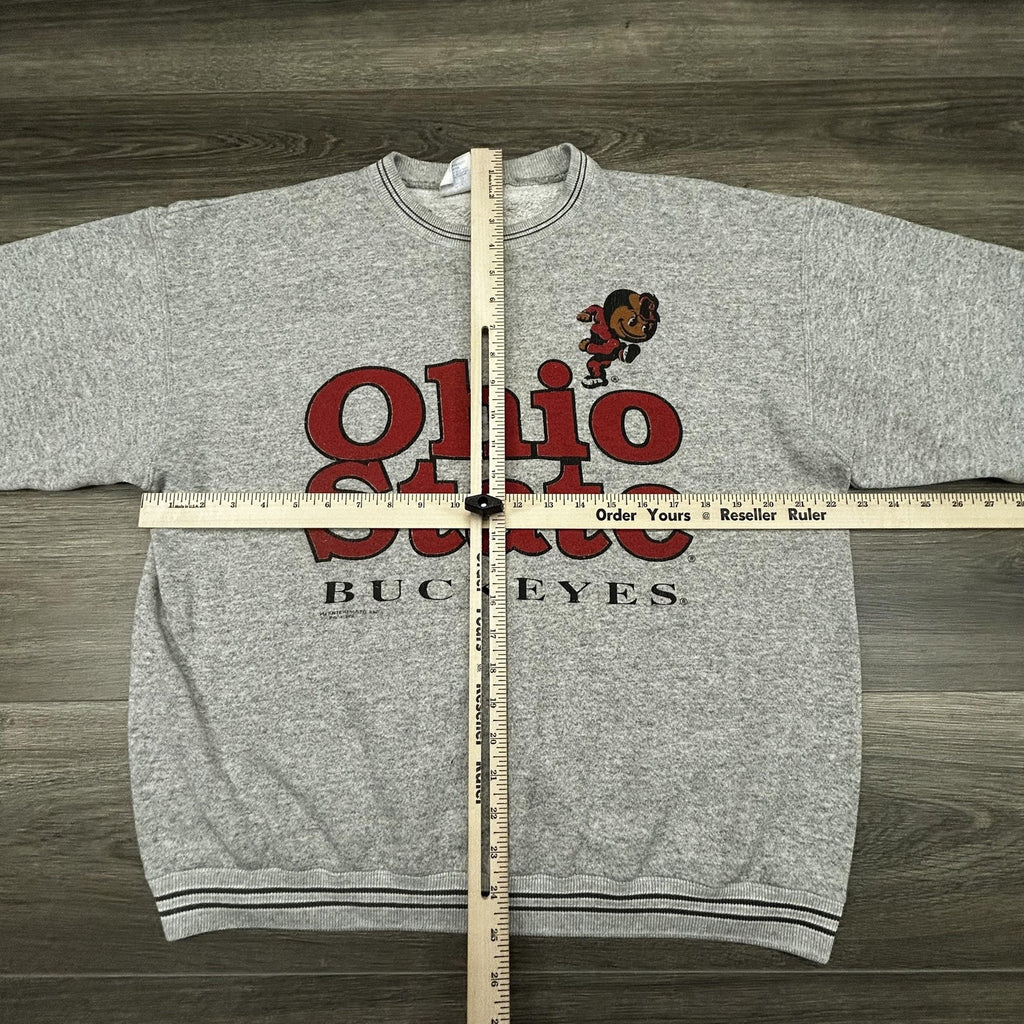 Vintage Ohio State Buckeyes Sweatshirt Mens Large Gray Brutus Football USA 90s