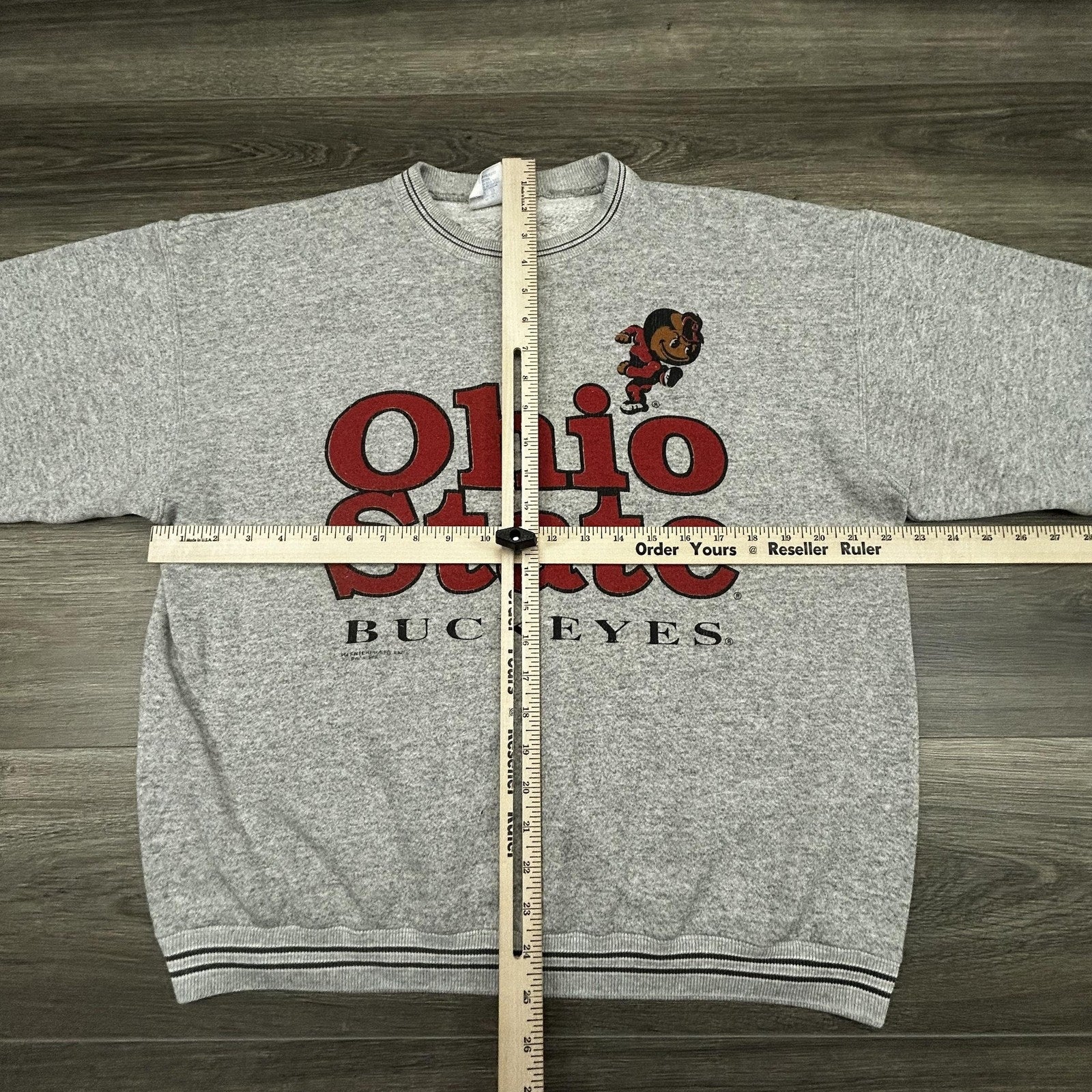 Vintage Ohio State Buckeyes Sweatshirt Mens Large Gray Brutus Football USA 90s