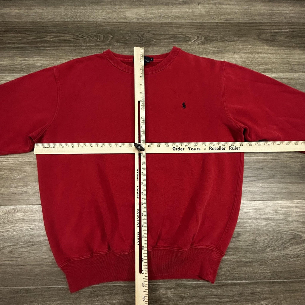 Vintage Polo Ralph Lauren Sweatshirt Mens Small Red Fleece Crewneck Pony 90s