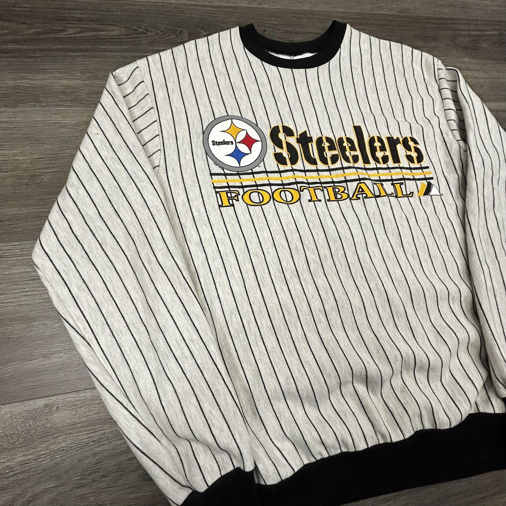 Vintage Pittsburgh Steelers Sweatshirt Mens Large Gray NFL Football Majestic USA
