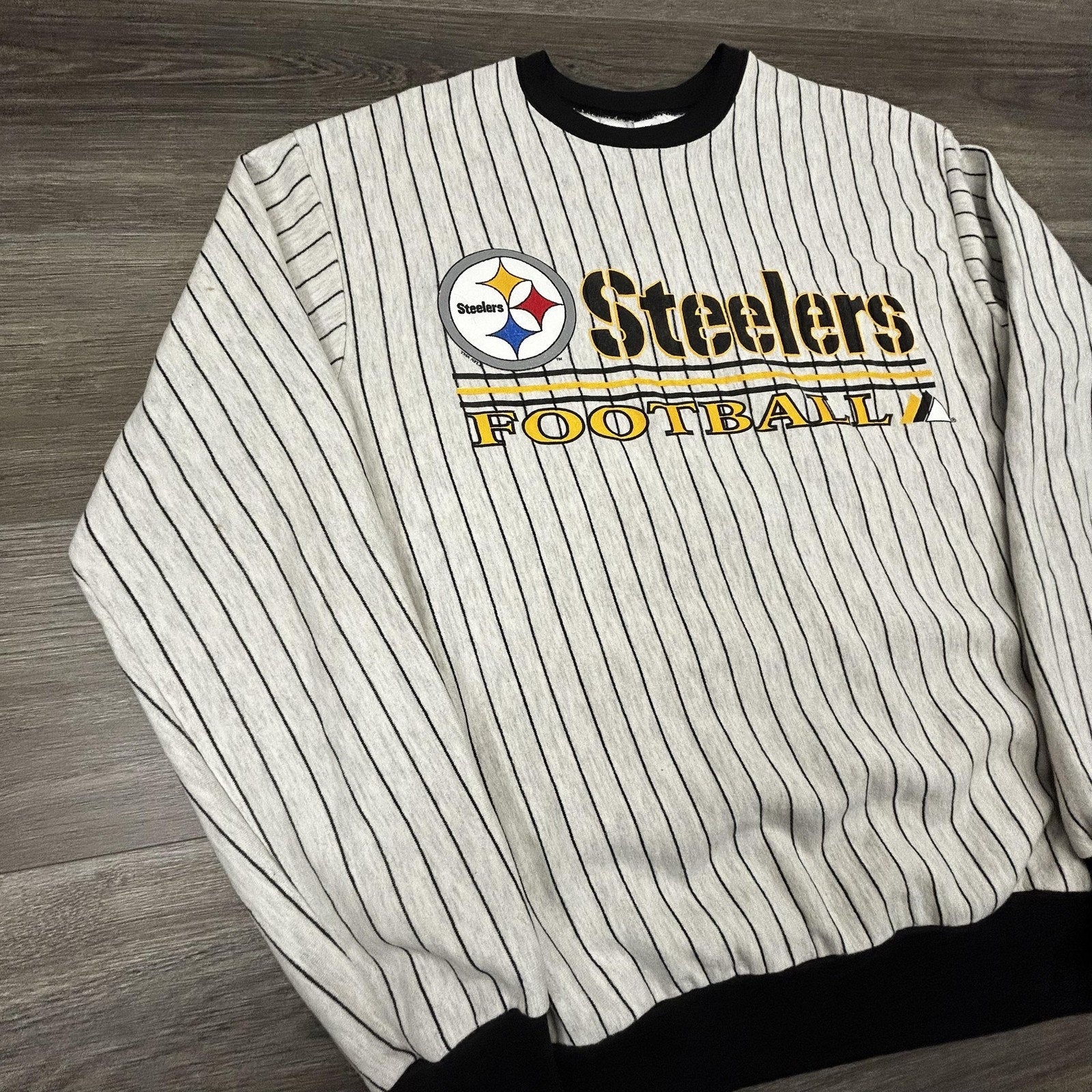 Vintage Pittsburgh Steelers Sweatshirt Mens Large Gray NFL Football Majestic USA