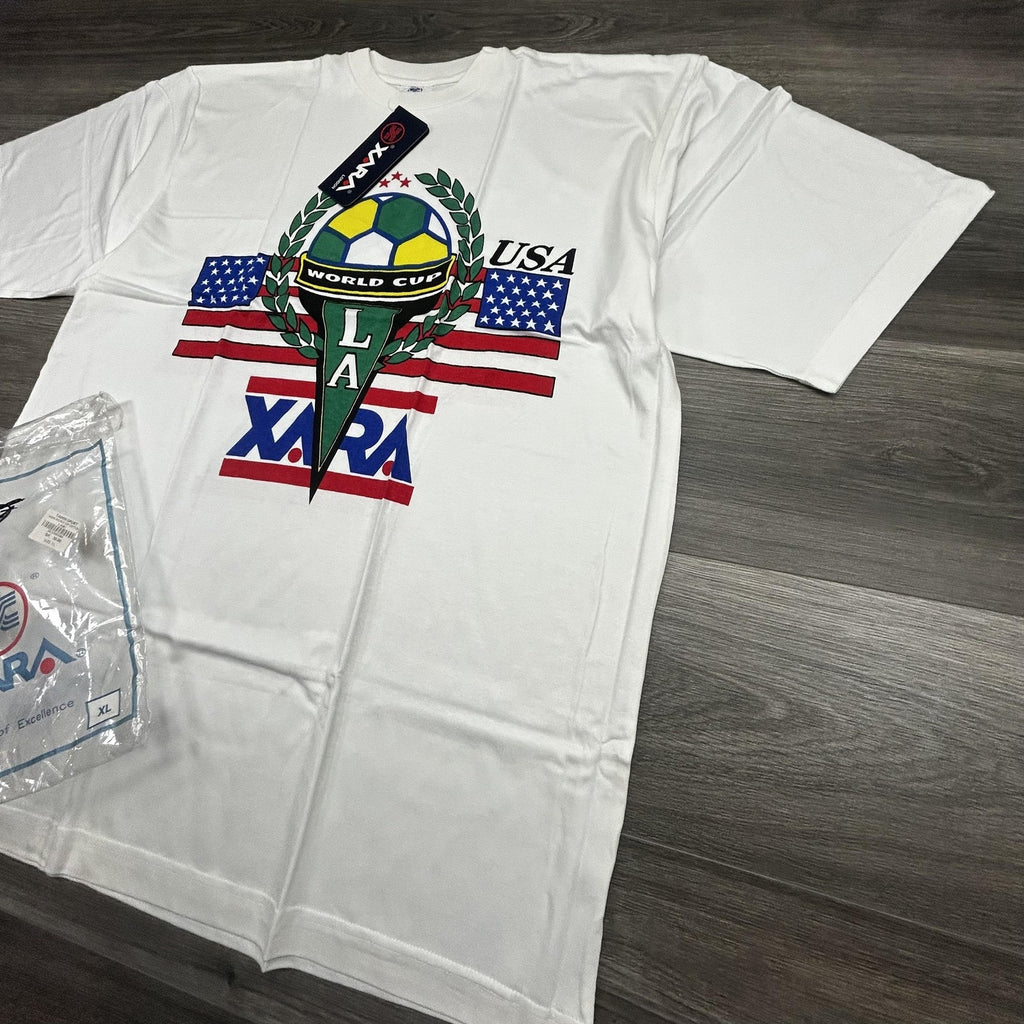Vintage World Cup Shirt Mens XL White Team USA Los Angeles Soccer Xara 90s USA