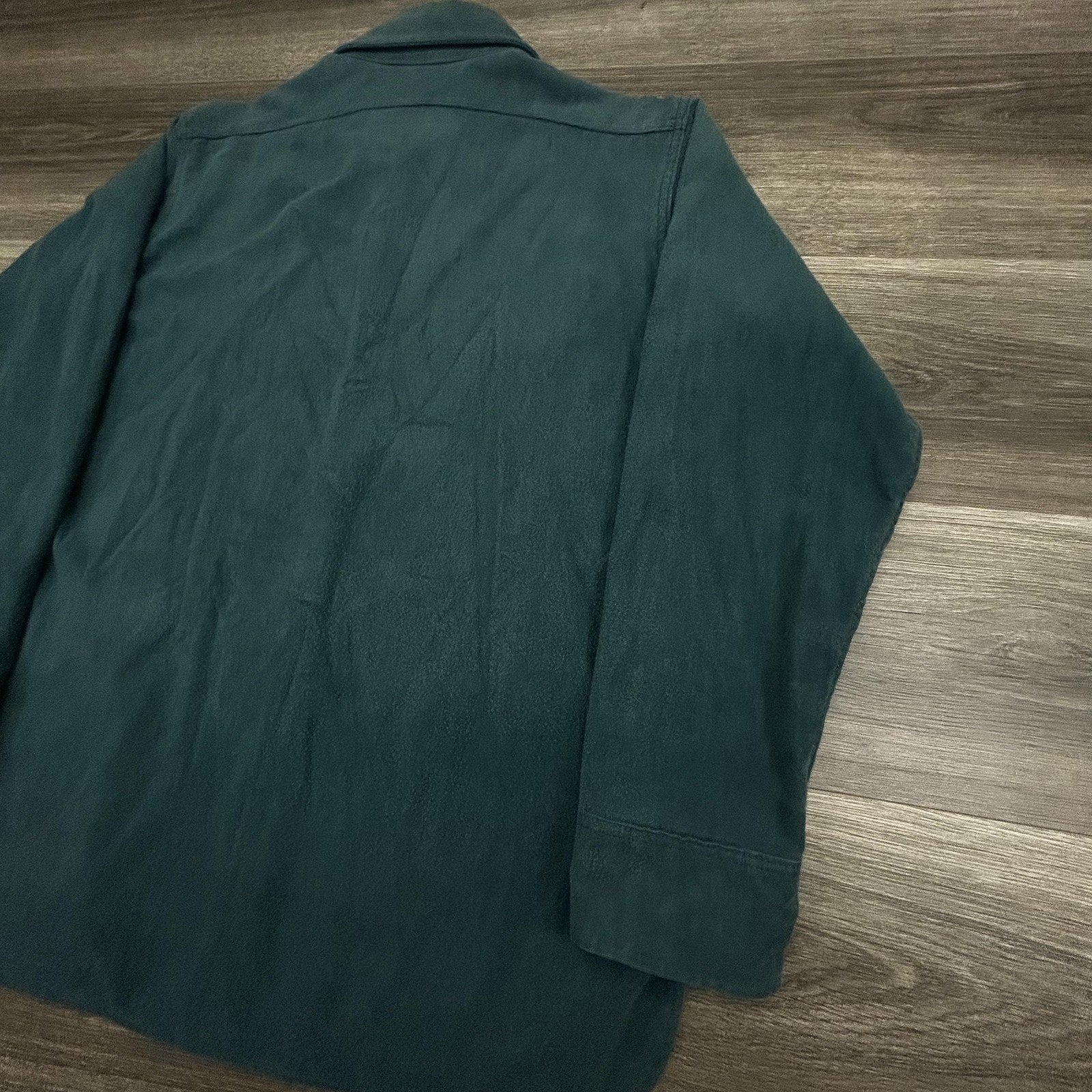 Vintage Woolrich Chamois Flannel Shirt Mens Large Green Long Sleeve Button 90s