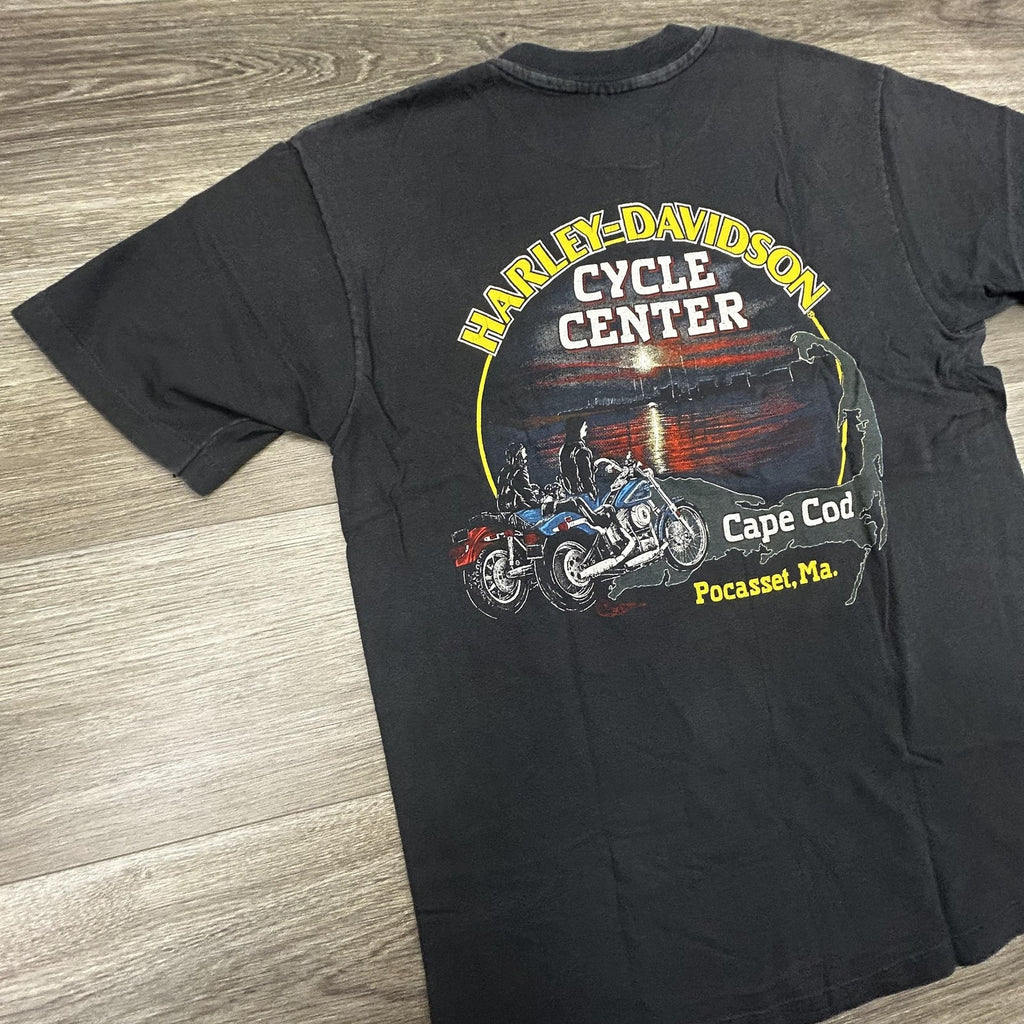 Vintage 80s Harley Davidson Shirt Mens Large Black Single Stitch Faded Made USA