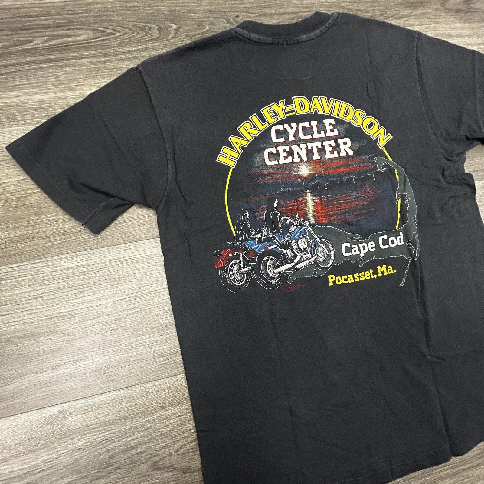 Vintage 80s Harley Davidson Shirt Mens Large Black Single Stitch Faded Made USA
