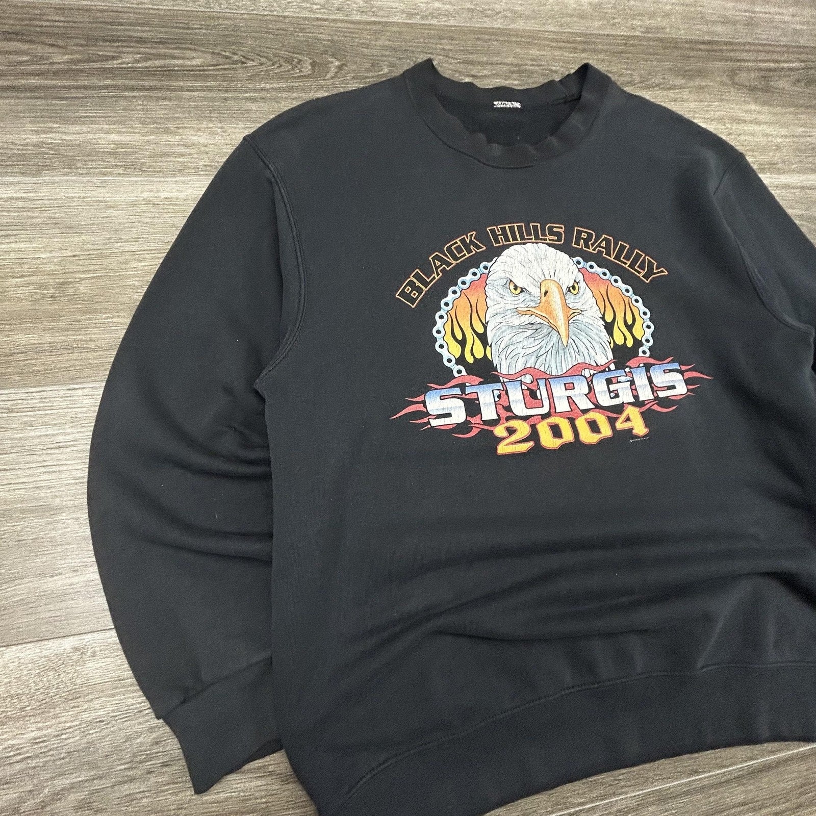 Vintage Sturgis Sweatshirt Mens Large Black Hills Rally Eagle Harley Davidson