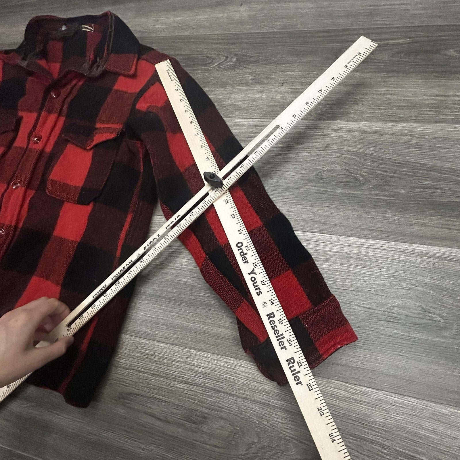 True Vintage 50s Woolrich Flannel Shirt Jacket Mens Medium Buffalo Plaid USA