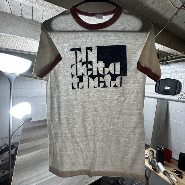True Vintage 70s Ringer Shirt Mens Small White Phi Delta Theta Greek Frat USA