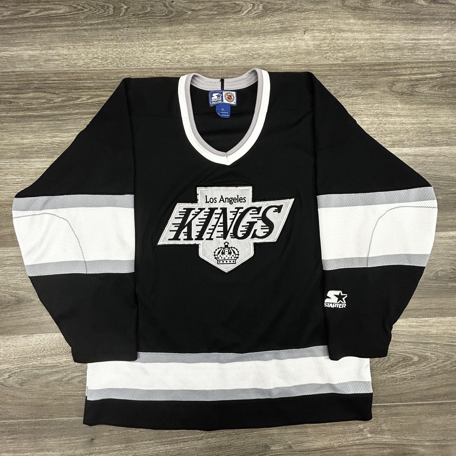 Vintage Los Angeles Kings Jersey Mens Extra Large Black NHL Hockey Starter 90s
