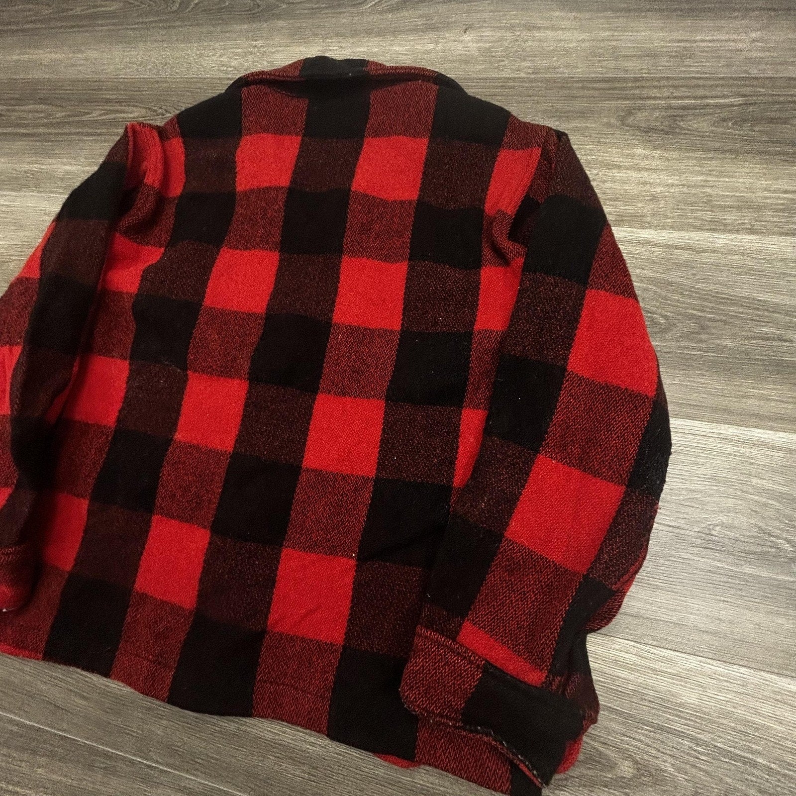 True Vintage 50s Woolrich Flannel Shirt Jacket Mens Medium Buffalo Plaid USA