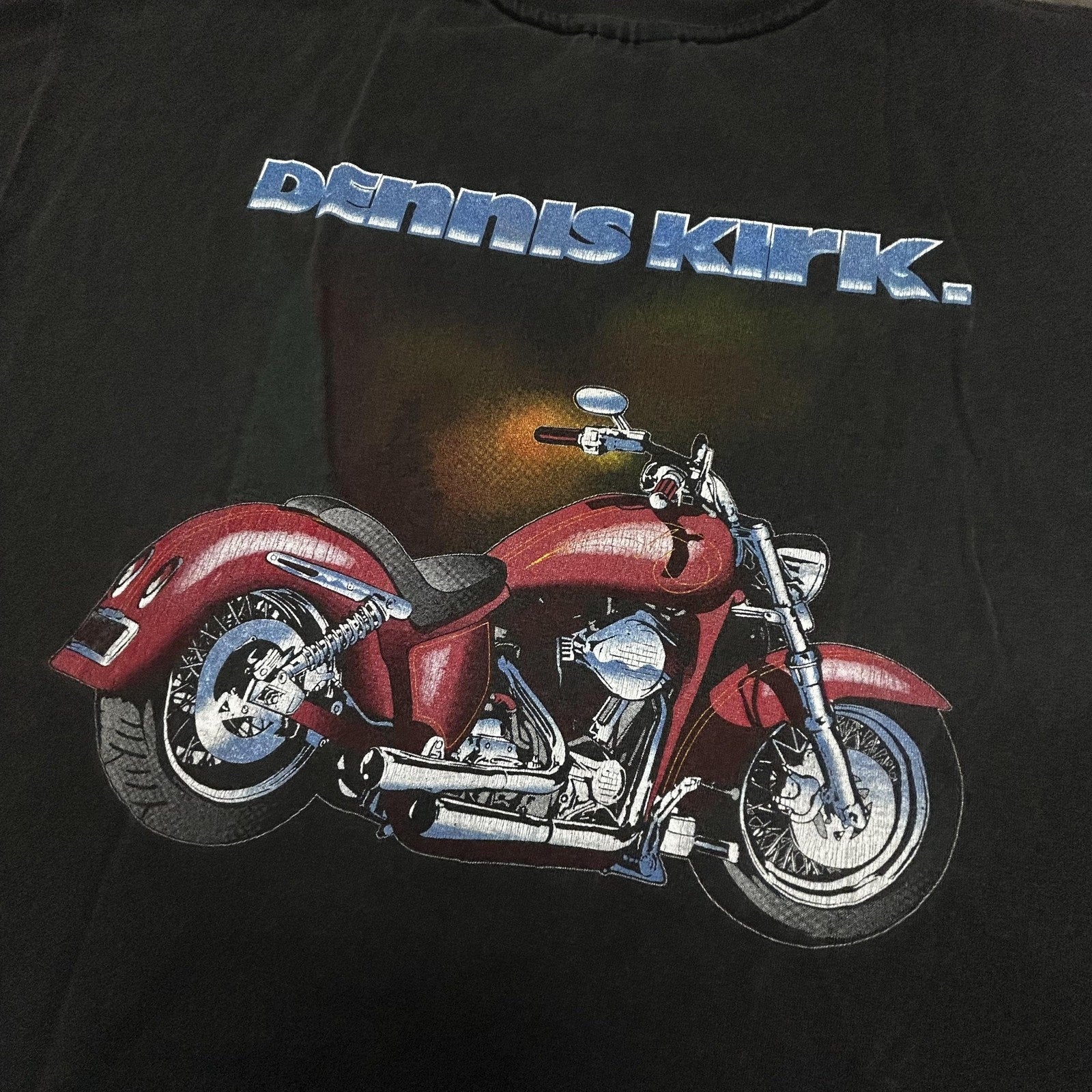 Vintage Motorcycle Shirt Mens Extra Large Black Faded Harley Single Stitch 90s