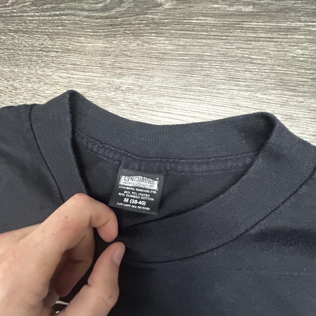 Vintage 80s Jack Daniel's Whiskey Shirt Mens Medium Black Single Stitch USA