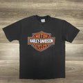 Vintage 80s Harley Davidson Shirt Mens Large Black Single Stitch Faded Made USA