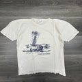 True Vintage 70s Cody Wyoming Shirt Mens Medium White Buffalo Geyser Faded USA