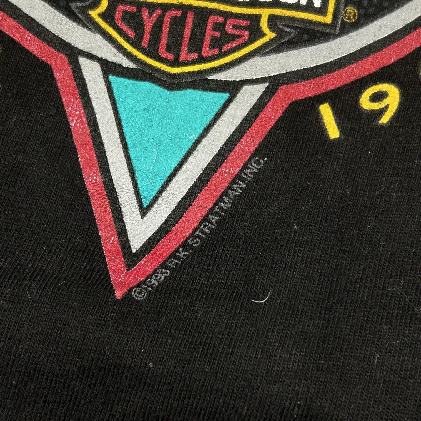 Vintage Harley Davidson Shirt Mens Large Black Eagle Single Stitch 1993 90s USA