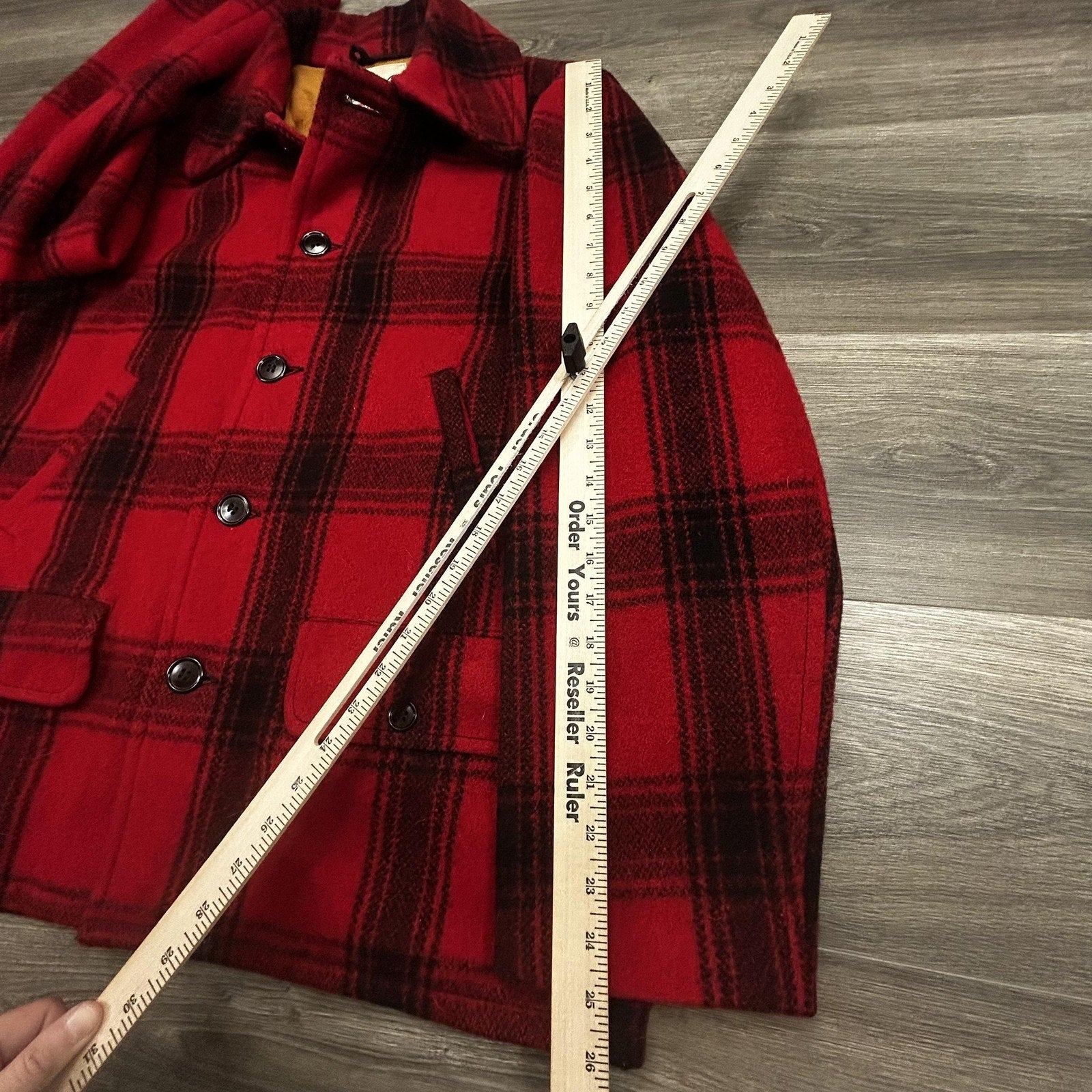 Vintage 50s Monterey Club Wool Coat Mens 40 buffalo Plaid Hunting Mackinaw USA