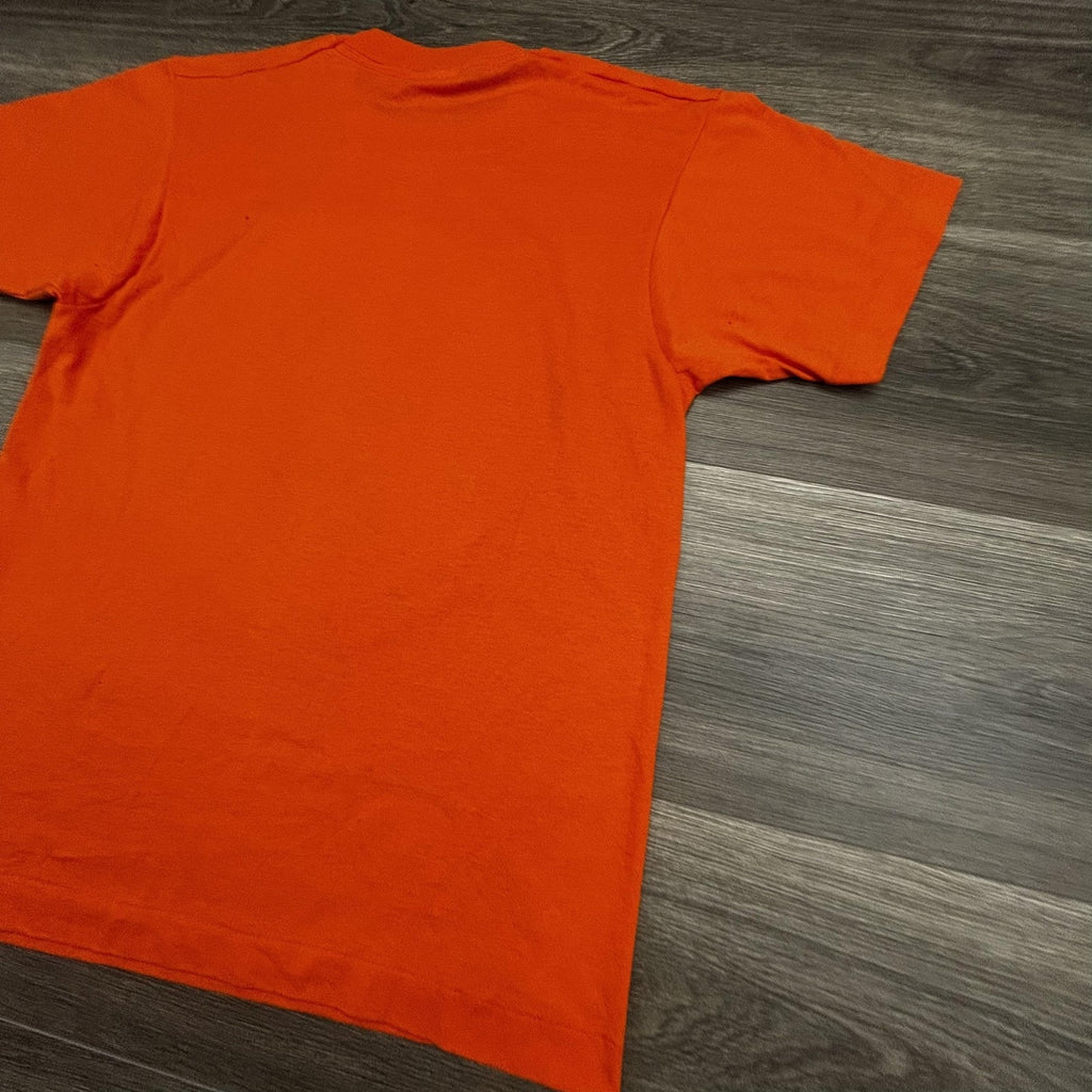 Vintage WJW TV8 Cleveland Shirt Mens Small Orange Woollybear Watcher USA 80s