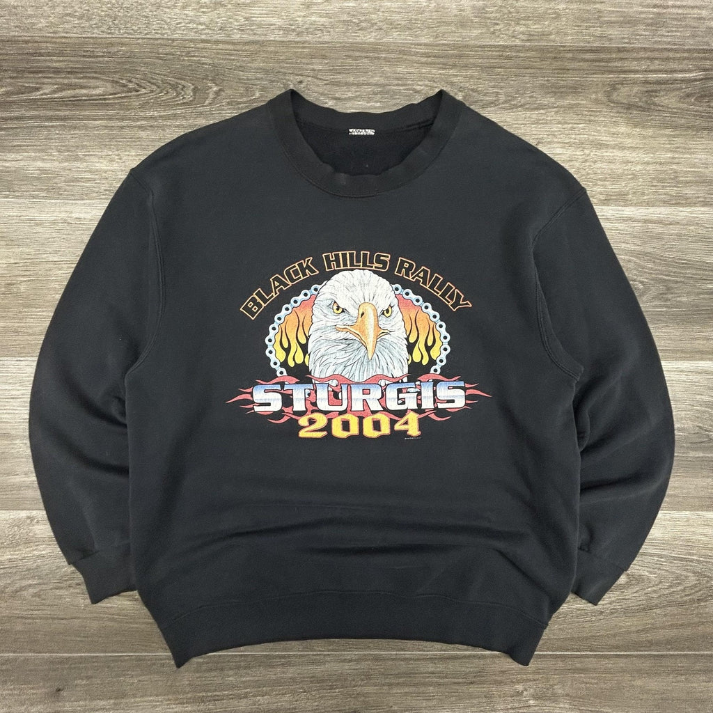 Vintage Sturgis Sweatshirt Mens Large Black Hills Rally Eagle Harley Davidson