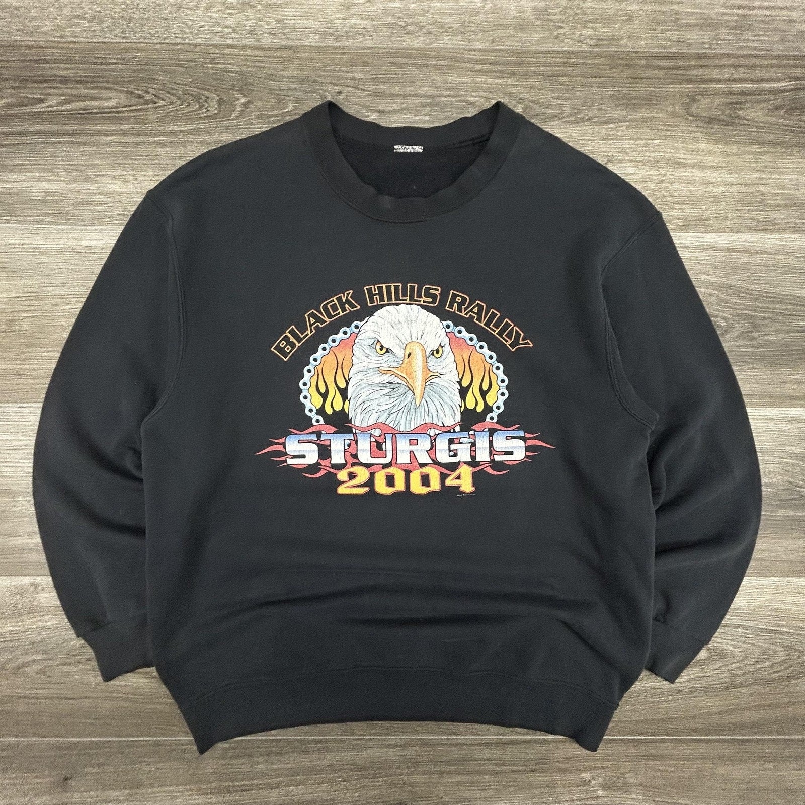 Vintage Sturgis Sweatshirt Mens Large Black Hills Rally Eagle Harley Davidson