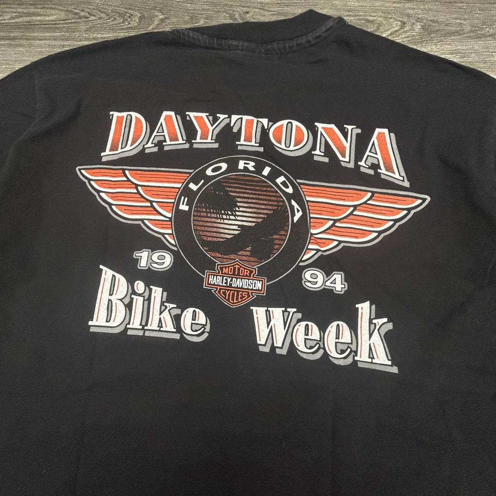 Vintage Harley Davidson Shirt Mens Large Black Daytona Bike Week 1994 90s USA