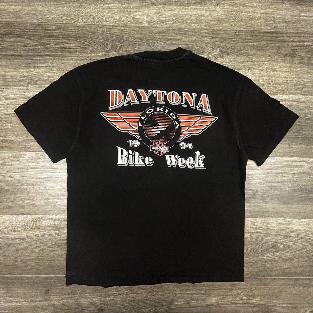 Vintage Harley Davidson Shirt Mens Large Black Daytona Bike Week 1994 90s USA