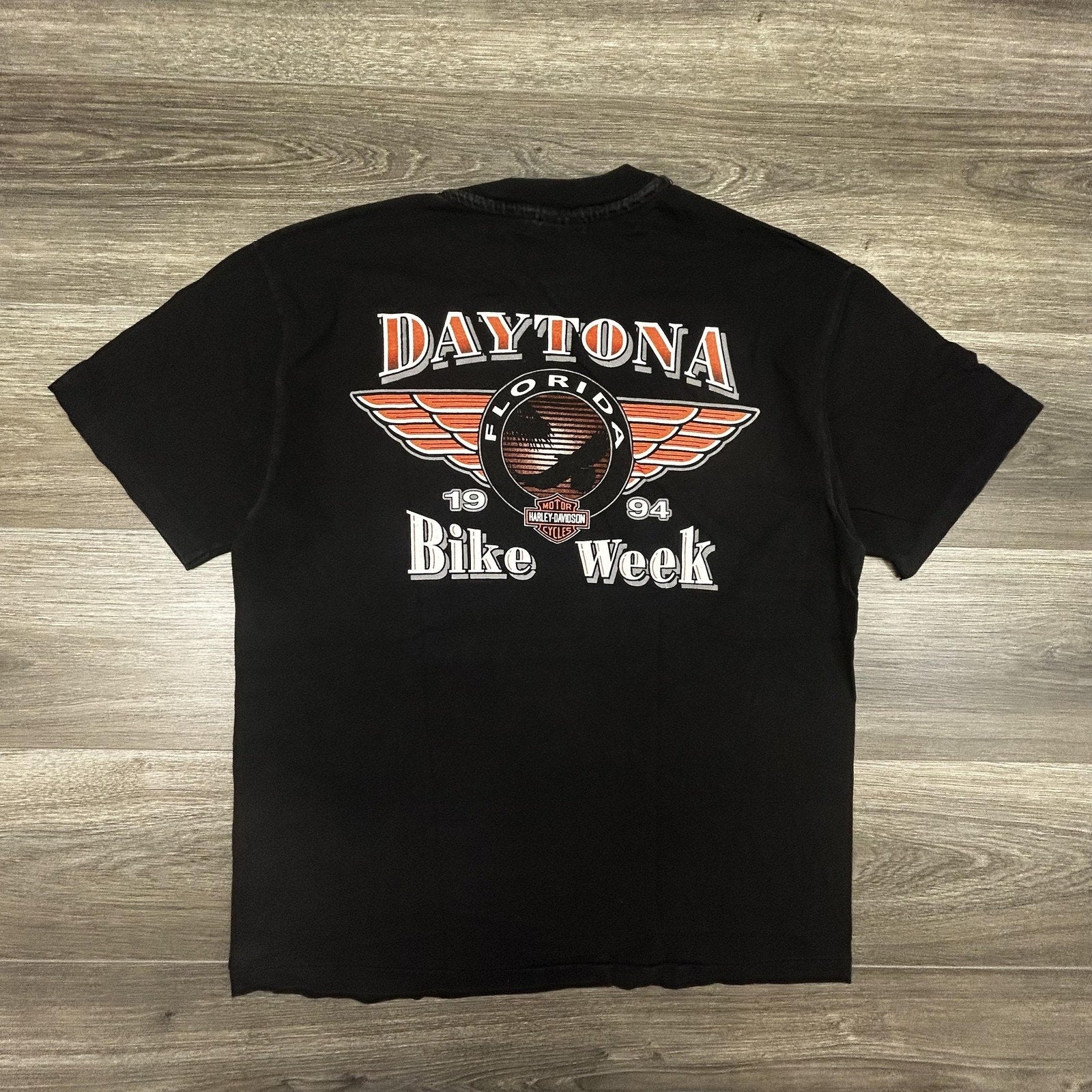Vintage Harley Davidson Shirt Mens Large Black Daytona Bike Week 1994 90s USA