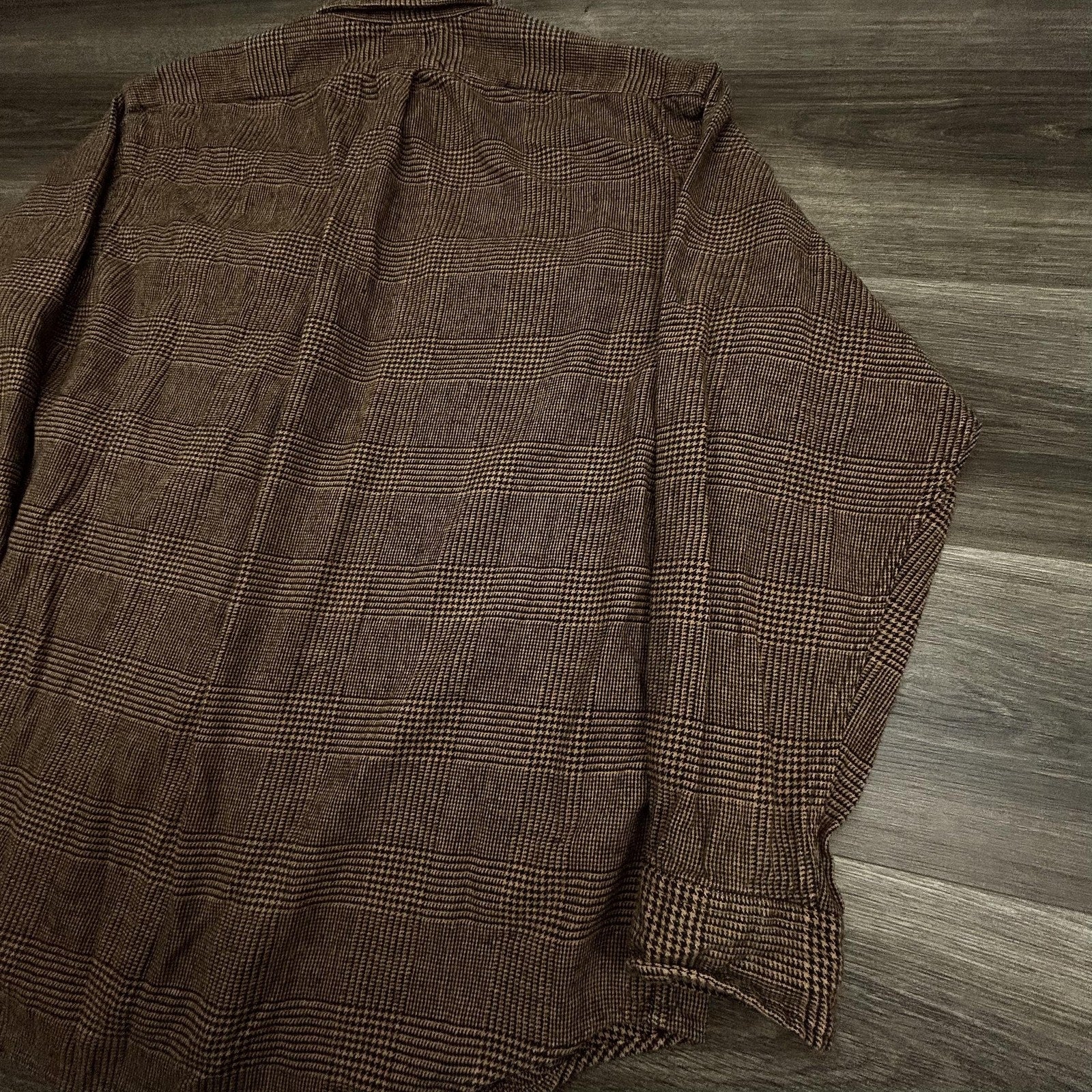 Vintage Polo Ralph Lauren Flannel Shirt Mens XL Brown Plaid Whitfield Preppy 90s