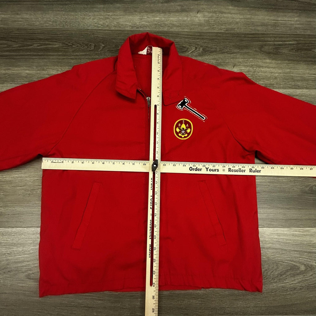 Vintage 60s Boy Scouts Of America Jacket Mens Medium Red Canvas Talon Zip USA