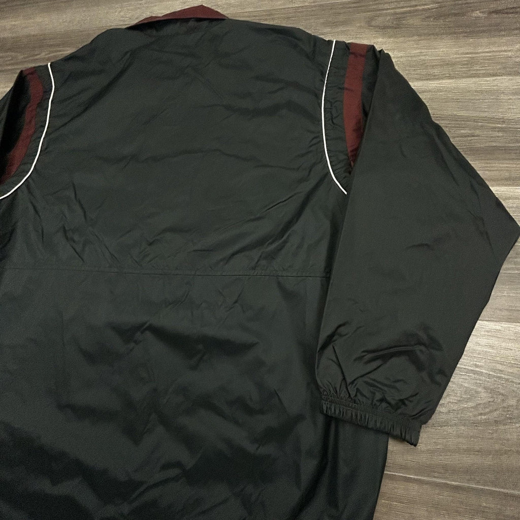 Vintage Nike Windbreaker Jacket Mens XL Black 1/4 Zip Pullover Center Swoosh 90s