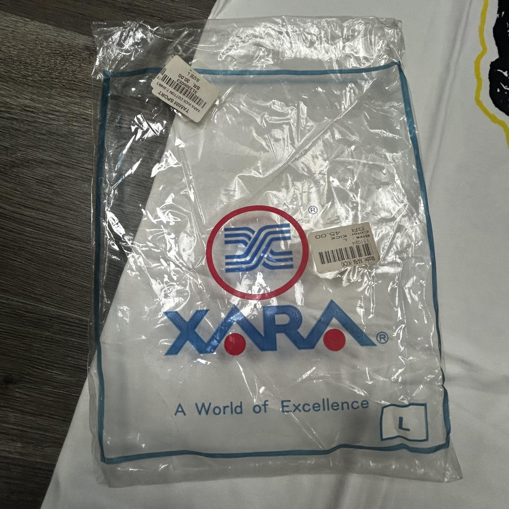 Vintage World Cup Shirt Mens Large White Xara Soccer Trash Talk Deadstock 90s