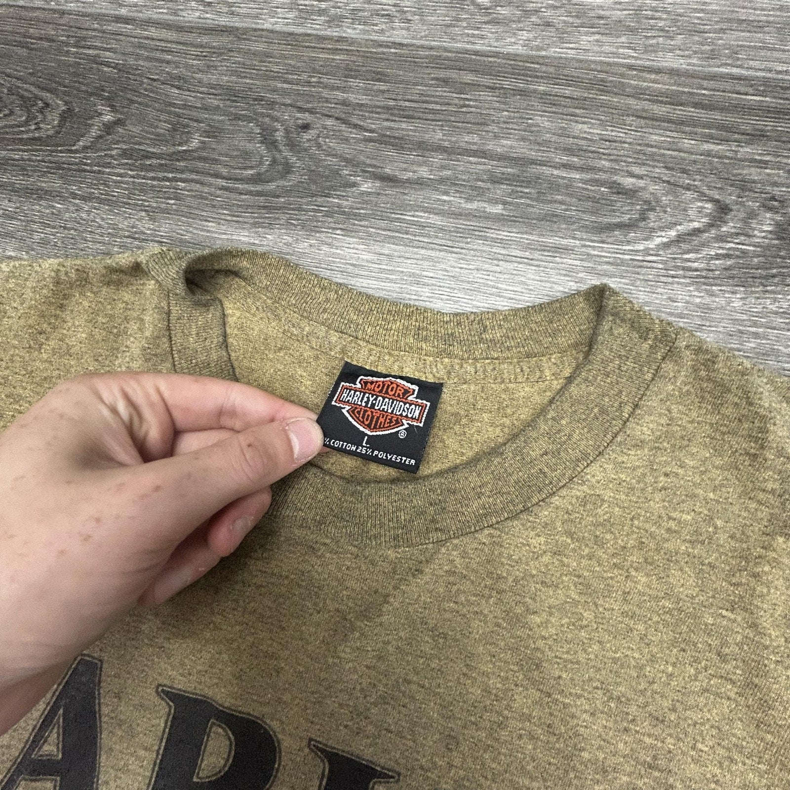 Vintage Harley Davidson Shirt Mens Large Gold Single Stitch Eagle Made USA 80s