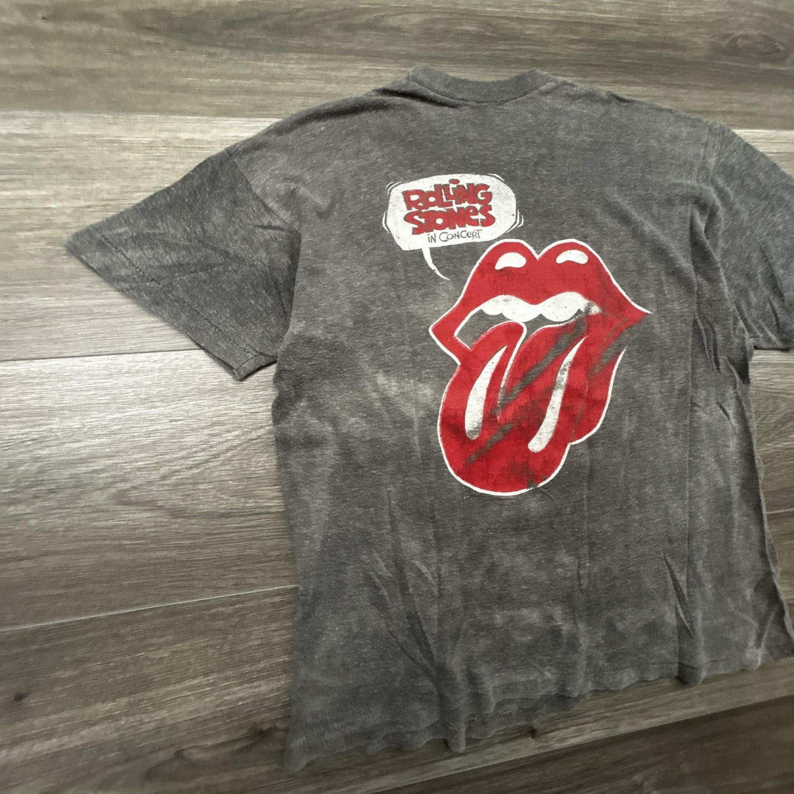 Vintage Rolling Stones Shirt Mens Small Gray US Tour 1978 Dragon 70s Made USA