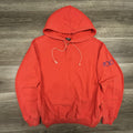 Vintage Polo Ralph Lauren Hoodie Mens M (Yth XL) Orange Henley Logo RARE 80s 90s