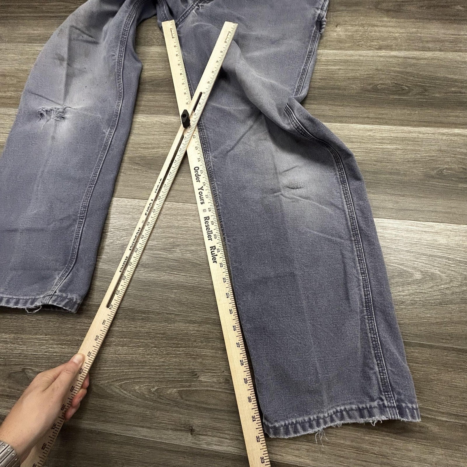 Vintage Carhartt Carpenter Pants Mens 38x32 B11 PTL Blue Baggy Relaxed Faded 90s