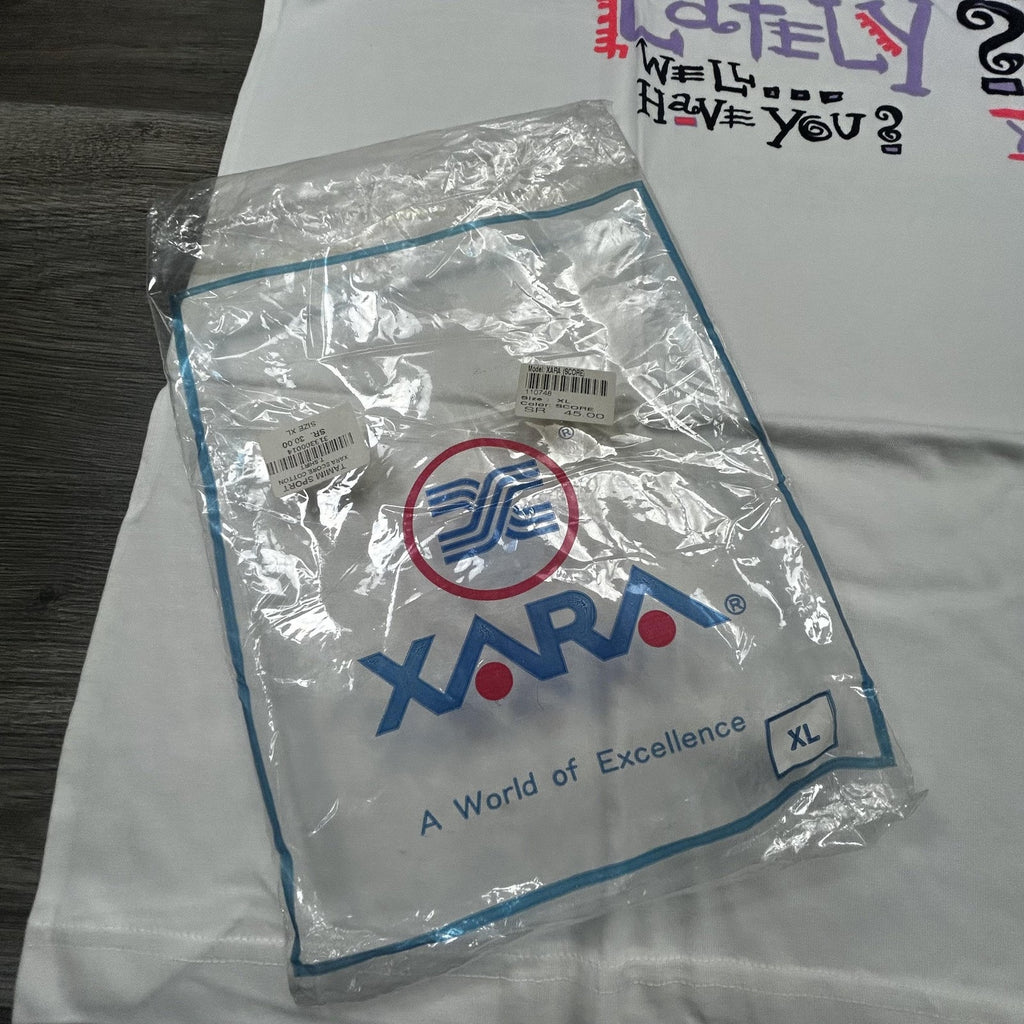 Vintage World Cup Shirt Mens XL White Xara Soccer Trash Talk Deadstock 90s USA