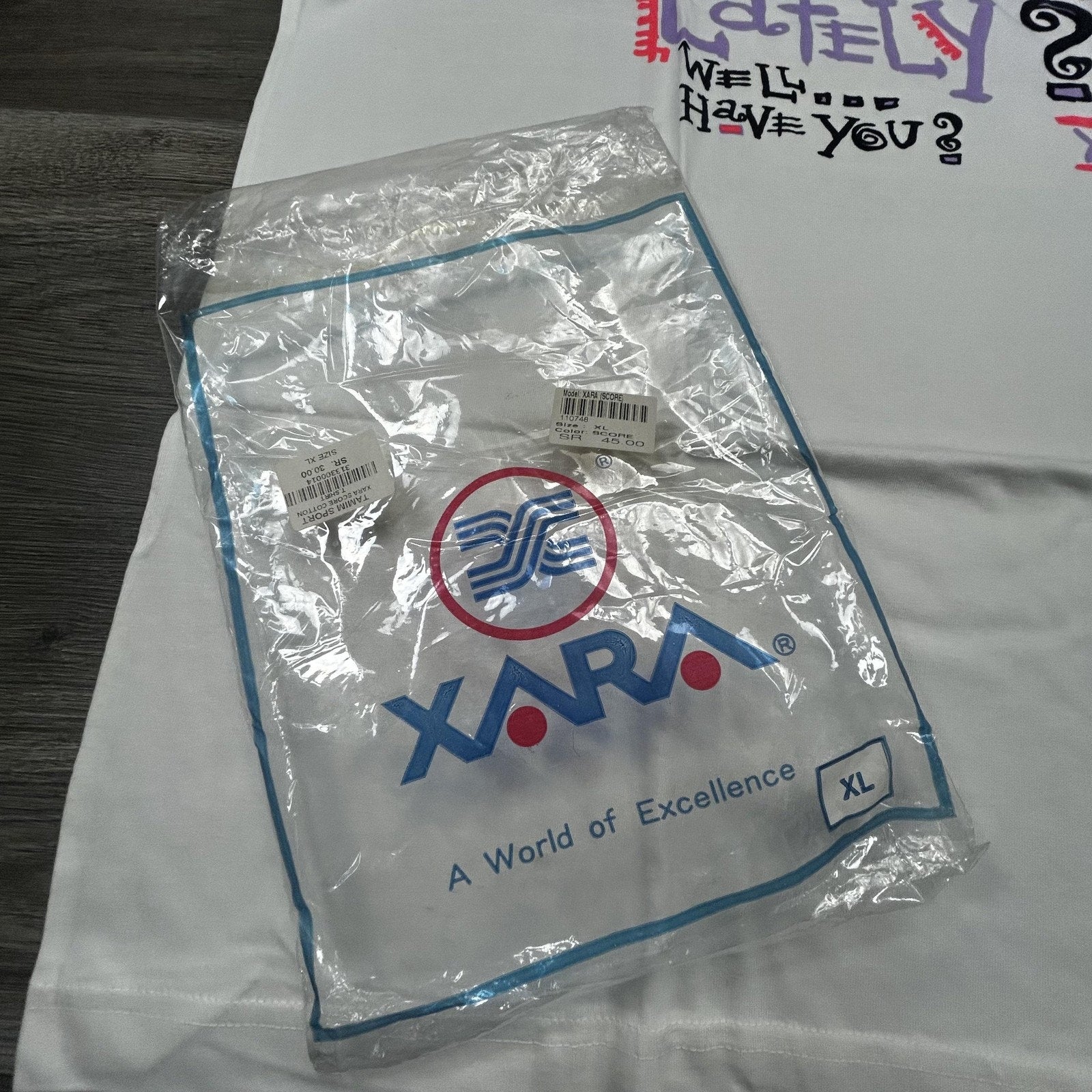 Vintage World Cup Shirt Mens XL White Xara Soccer Trash Talk Deadstock 90s USA